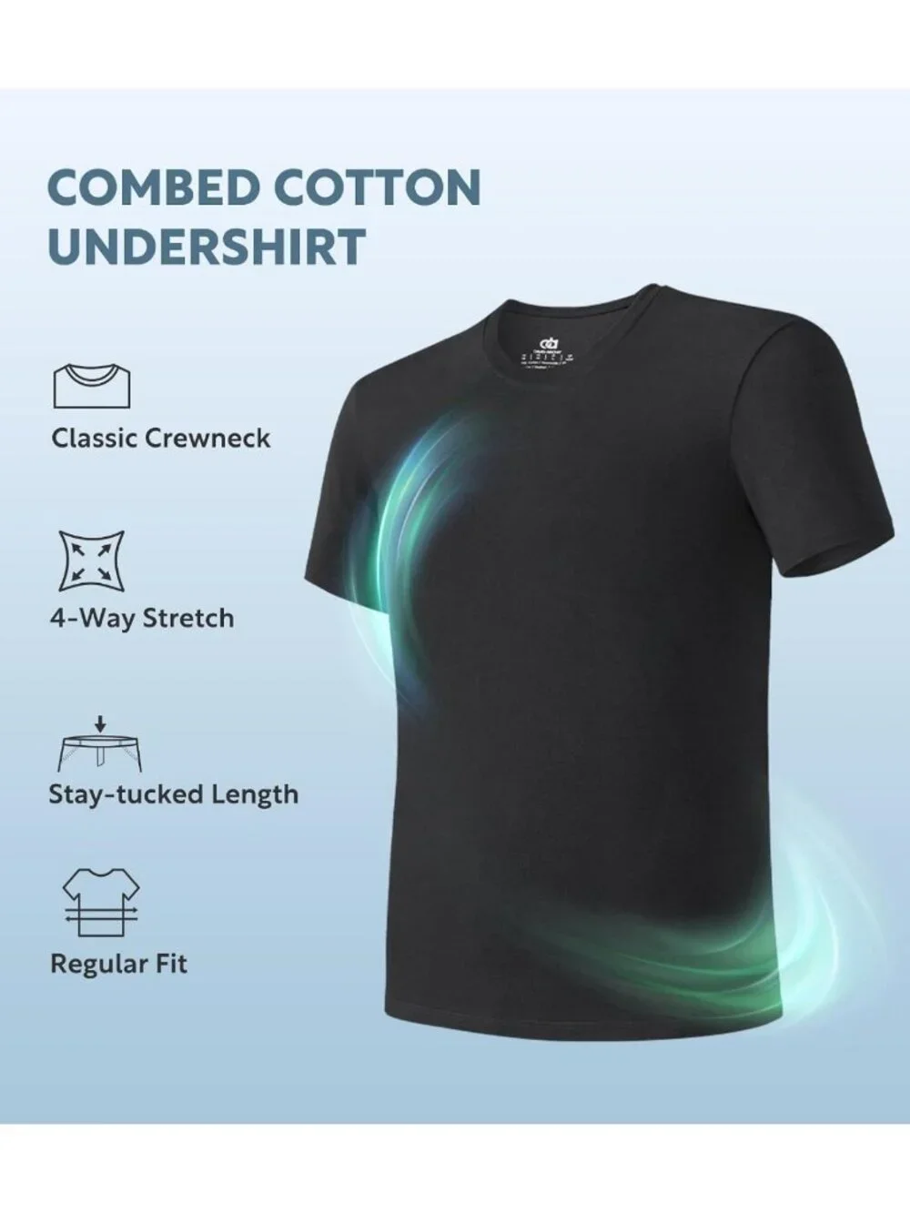 Soft Combed Cotton Men's Undershirts - Moisture-Wicking Crew & V Neck Tees (3